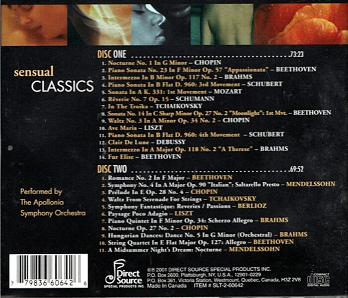 Sensual Classics ~ The Apollonia Symphony Orchestra ~ Classical ~ 2 CDs Used VG - Image 2 of 2