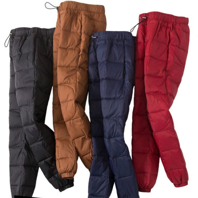 Womens Quilted Cotton Padded Winter Trousers Warm Pants High Waist Slim Outdoor | eBay