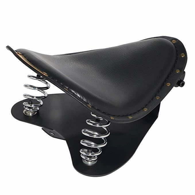Asiento individual con resortes de motocicleta con kit base para Harley Davidson Street Glide Softail Foto 3 de 4