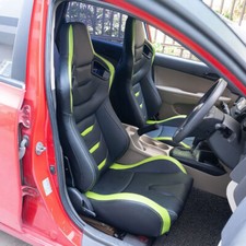 Auto 2pcs Universal Reclinable Bucket Racing Seat Pu Leather Adjustable Seat