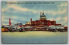 Minneapolis Saint Paul Metropolitan Airport Wold Chamberlain  Field Postcard H4