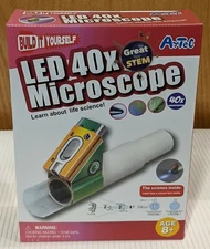95063 - LED 40x Microscope, Build it Yourself, by Artec Educational - Ages 8+