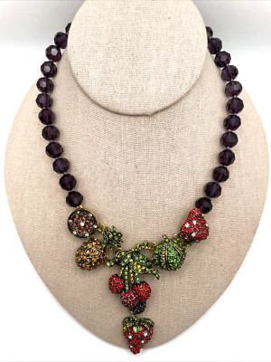 HEIDI DAUS ''Captivating Compote'' Beaded Crystal Fruit Drop Necklace - NWT