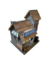 Rustic Handcrafted Wood Small Town UNITED STATES POST OFFICE Replica Bird house