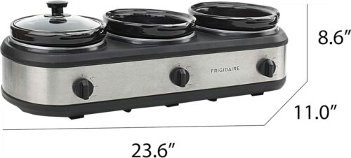 CULINARY CHEF SC3105-SS, Slow Cooker, Buffet Server 3 Pot, Food Warmer Stainless image