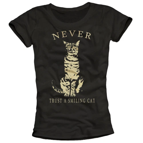 DAMEN SHIRT MIT KATZENMOTIV KATZE KATZEN CAT TOP TOPS FRAUEN SCHWARZ SPRUCH FUN - Bild 1 von 1