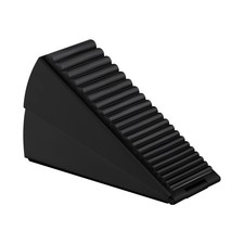 Adjustable Spring Loaded Large Door Stopper Heavy Duty Tall Wedge Black