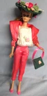Vintage Barbie Doll Fashion PAK Pink Satin PANTS, BOLERO COAT, HAT Ex. 1963 7PCS