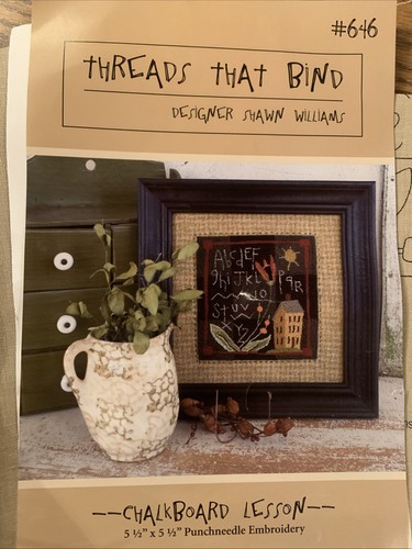 Threads That Bind Punchneedle Embroidery  Pattern Cloth Chalkboard Lesson