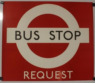 LONDON BUS STOP SIGN 1950 LONDON TRANSPORT UNUSUAL ORIGINAL LITHOGRAPHIC PLATE