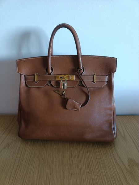 Hermes Birkin 30 Natural Ardenne Leather Gold Hardware Handbag