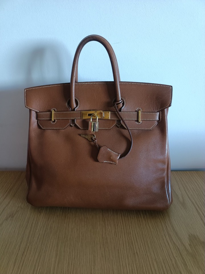 Hermes Birkin 30 Natural Ardenne Leather Gold Hardware Handbag
