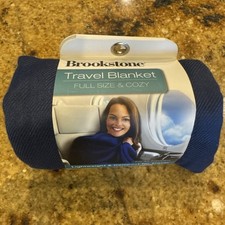 Brookstone Travel Blanket Full Size 42x60 New One Blanket BLUE