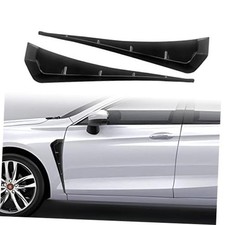 2Pcs Car Fender Side Vents, ABS Carbon Fiber Exterior Sticker, Air Vent Black