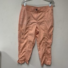Chicos Womens 1 Crop Pants Capris Multi Pocket 33  Waist 22 1/2  Inseam