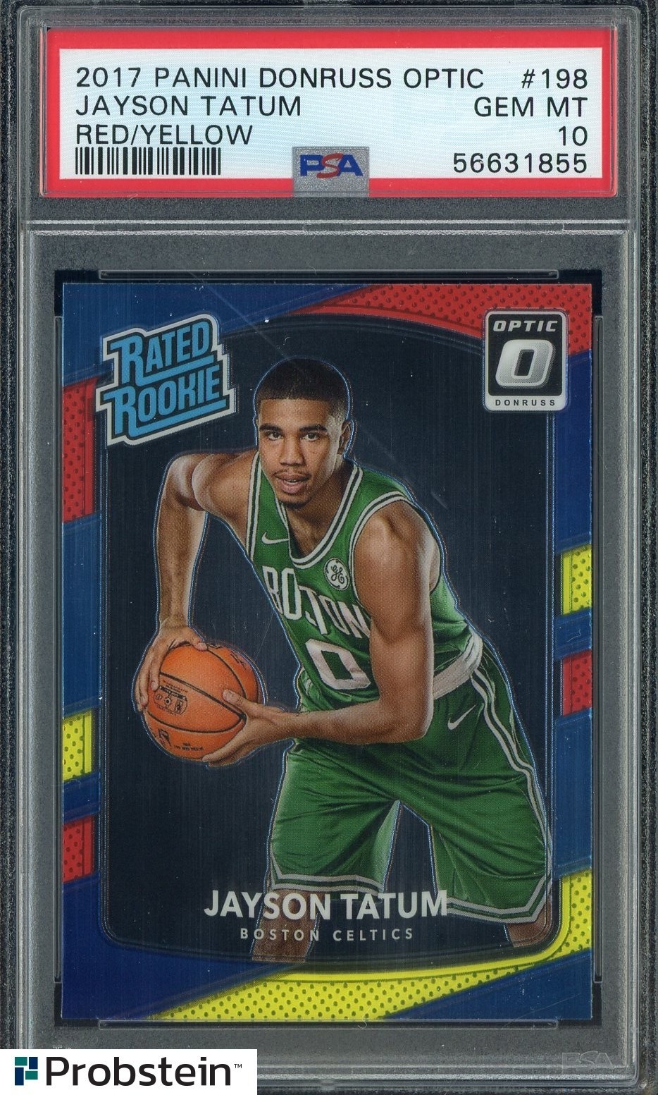 2017 Donruss Optic Red Yellow #198 Jayson Tatum Celtics RC Rookie PSA 10