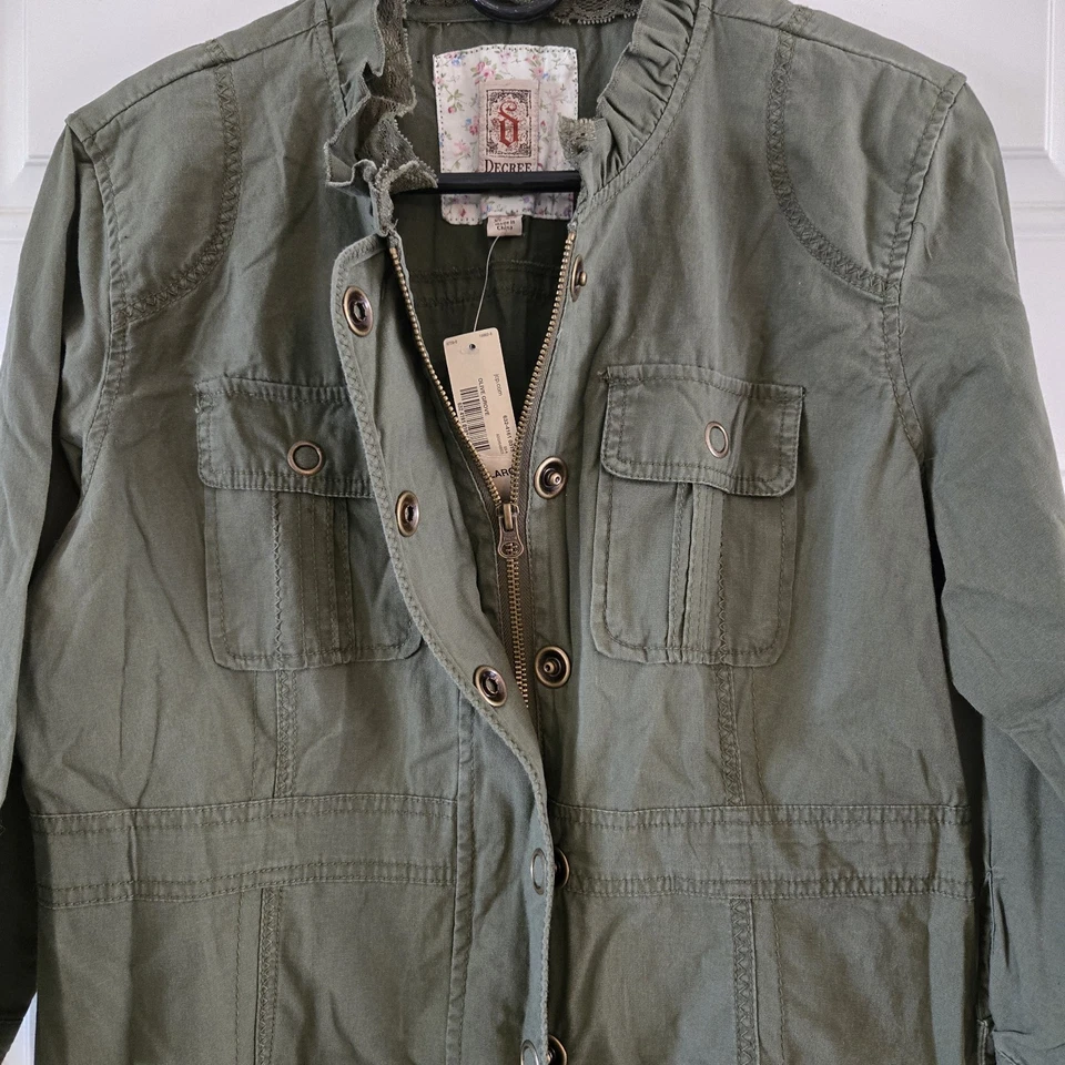 NWT Decree Army Green Button Down Shirt Jacket Youth size XL Cargo Utility - Image 2 of 4