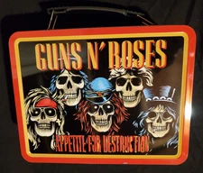 GUNS N' ROSES - Large Tin Tote / Metal Lunch Box - Rock Band