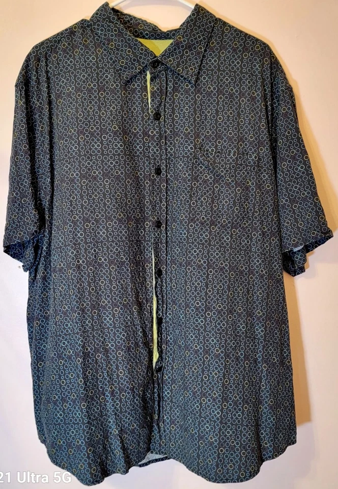 Nat Nast Luxury Originals American Fit XL черные геометрические круги короткий рукав - Изображение 2 из 4