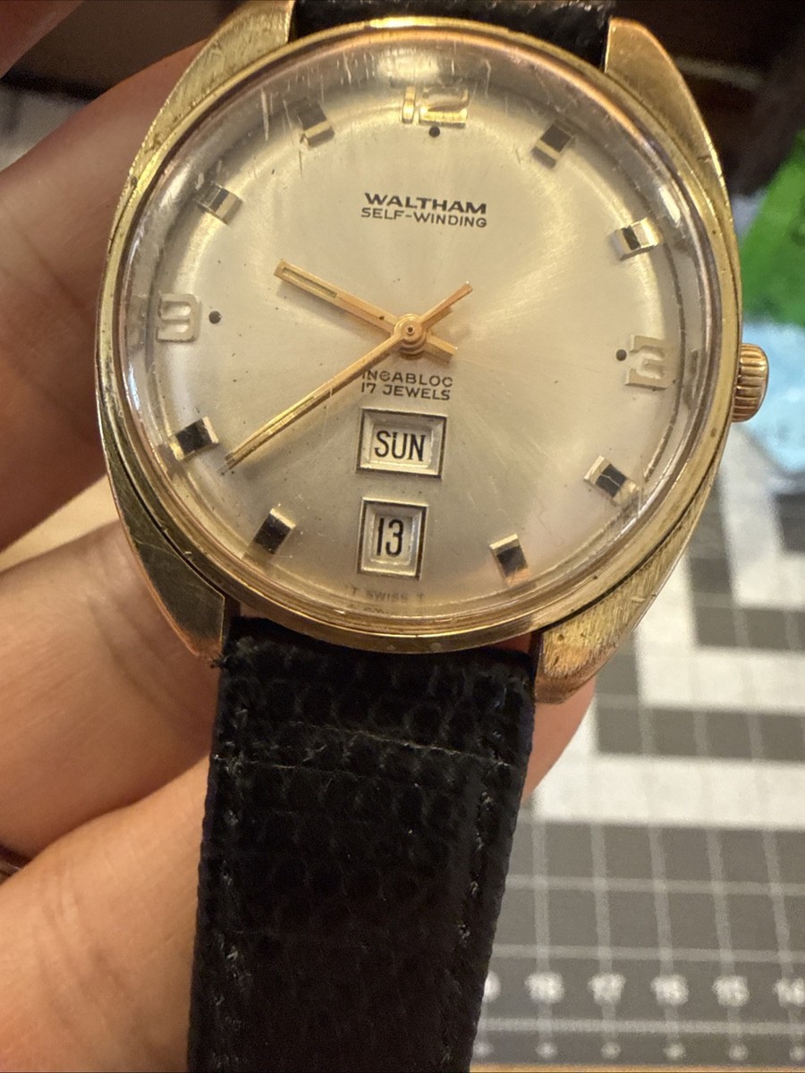 36mm Vintage Waltham self-winding automatic incabloc swiss men's