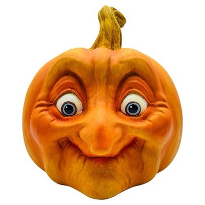 Expressive Granny Face Pumpkin Figurine Halloween Fall Decor 10  Anthropomorphic