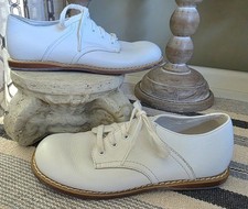 Boys Willets White Leather Saddle Oxfords Size 12 Euc