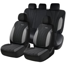 Automotive Seat Cover Full Set, Front and Rear Seat FullSet B-Gray Black