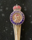 King George VI 1937 Commemorative Coronation Enameled Silverplate Butter Knife — photo 2