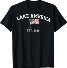 Lake America Est 2026 USA Flag T-Shirt