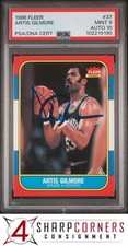 1986 FLEER #37 ARTIS GILMORE SPURS HOF PSA 9 DNA AUTO 10