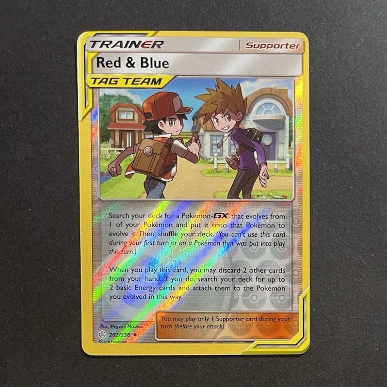 Pokemon Red & Blue 202/236 Reverse Holo Tag Team Cosmic Eclipse Near Mint