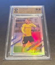 2020-21 Topps Chrome UEFA Champions League Silver Ref Soccer Card Erling Haaland