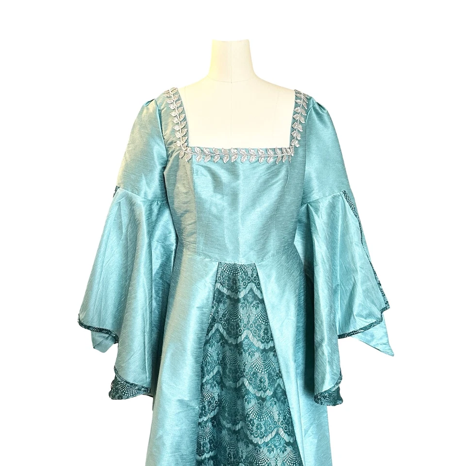 Disfraz de Teatro Hecho a Mano Personalizado VESTIDO MEDIEVAL BROCADO Feria Renacentista XXL Foto 2 de 4