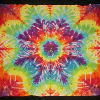 Tie Dye Tapestry Wall Hanging Rainbow Mandala 40'' x 44'' Tye Dyed Hippie Rayon