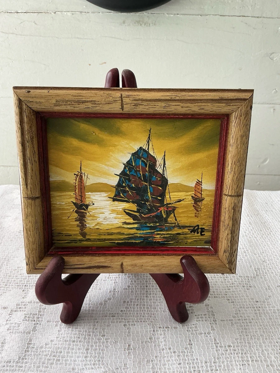 船の油彩画 1960年制作 帆船画| eBay