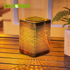 Solar Lantern Metal Garden Light Outdoor Waterproof LED Table Decor Hanging Lamp