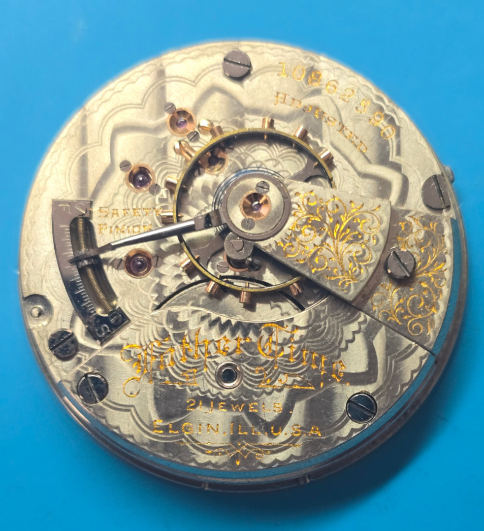 時計部品とELGINパッケージセット VINTAGE 18 SIZE 21 JEWEL ELGIN FATHER TIME GRADE 252 POCKET WATCH