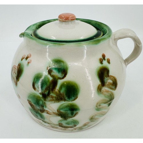 MA Hadley Pottery Green Pear and Grapes Teapot Pitcher Bean Pot Large w/ Lid VTG - Bild 2 von 14
