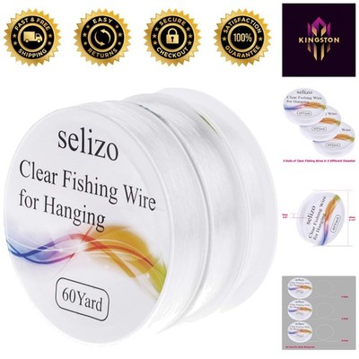 3 Rolls 60 Yards Clear Fishing Wire - Invisible Nylon Thread for Crafts & Decor