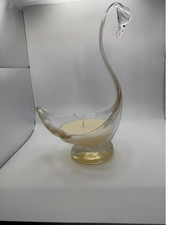 Luxury Swan Candle Glass Vessel Ivory Smoke Scent BLK GLOW