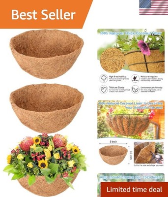 Versatile 8 Inch Coco Fiber Liners - 3 Pack for Hanging Plants & Vegetables