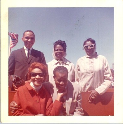 1963 Alcatraz Trip Photograph - African American Group w/ Camera & Flag
