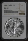 1989 (MS69) American Silver Eagle $1 ASE NGC