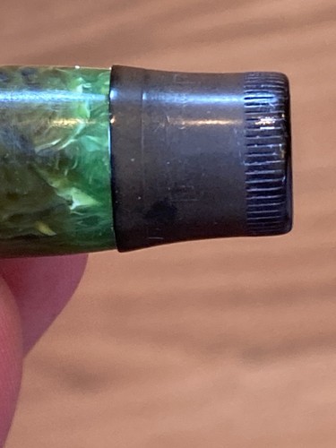 Vtg Parker Flattop Oversize Marbled Green Fountain Pen 5 1/2" Unrestored Flex - Picture 8 of 14