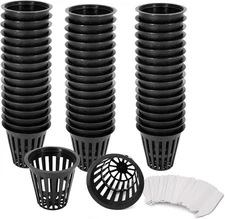 2 inch Net Pots for Hydroponics 50 Packs with Plant 2 50 packs, Black 