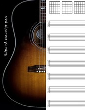 Guitar tab manuscript paper: Blank Guitar Tablature Book For Composing Your Musi