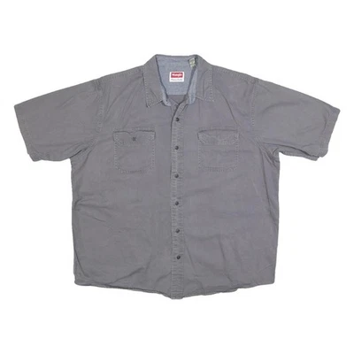 WRANGLER Hommes Gris Chemise Coton Mélange XL Bouton Décontracté avant Court - Photo 1/4