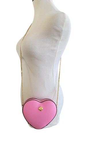 Borsa regalo nuova con scatola Kate Spade Love Shack 3D cuore rosa tracolla KK209 catena borsa F