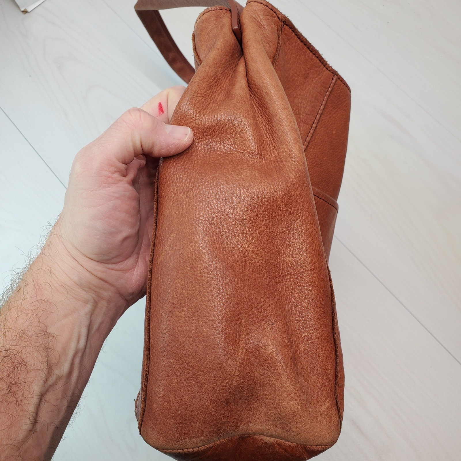 American Leather Co Brown Genuine Leather Shoulder Bag Hobo Style