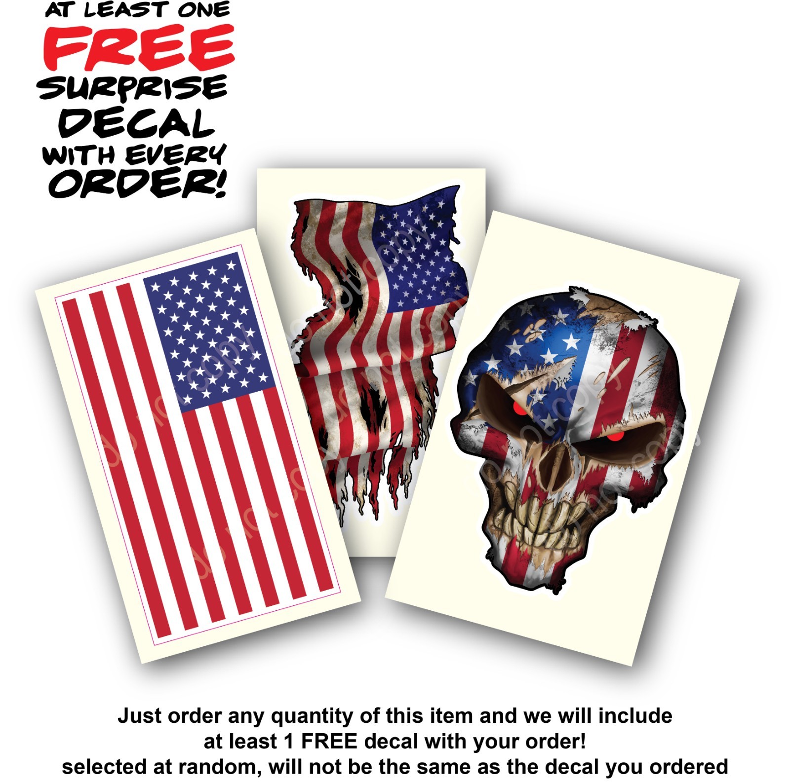 Military Skull Decal Pack Army Navy Marines Air Force Tattered Flag FAFO Sticker